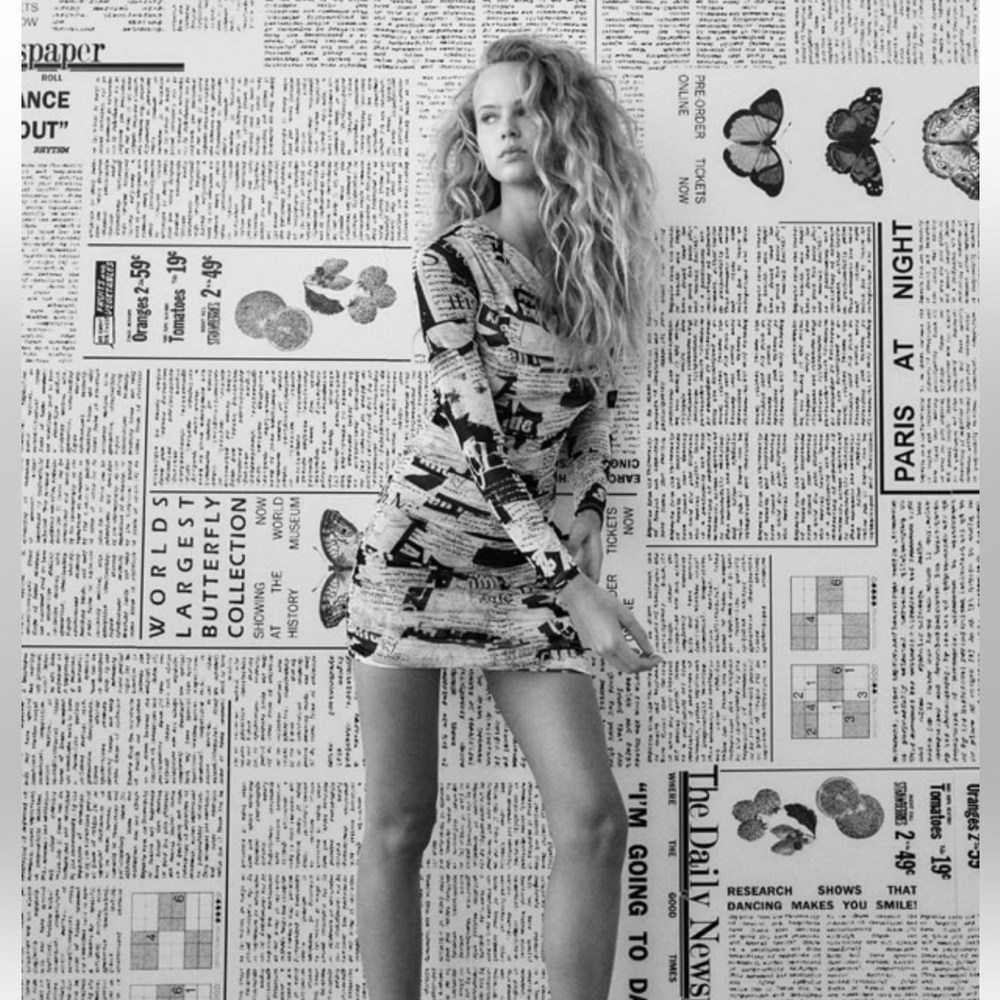 Zara Newspaper Print dress